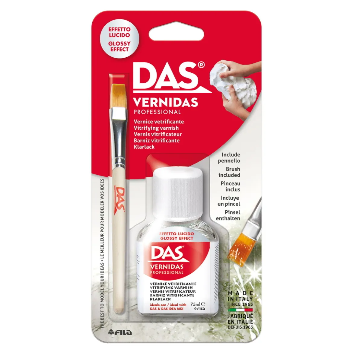 DAS Vernidas Varnish Professional klarlack 75 ml + pensel