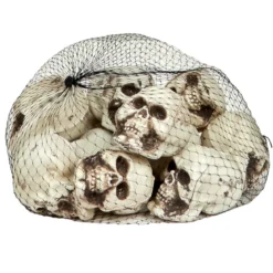 Dödskallar döskallar till halloween, 12-pack i nät, 4,5×6×5,5 cm