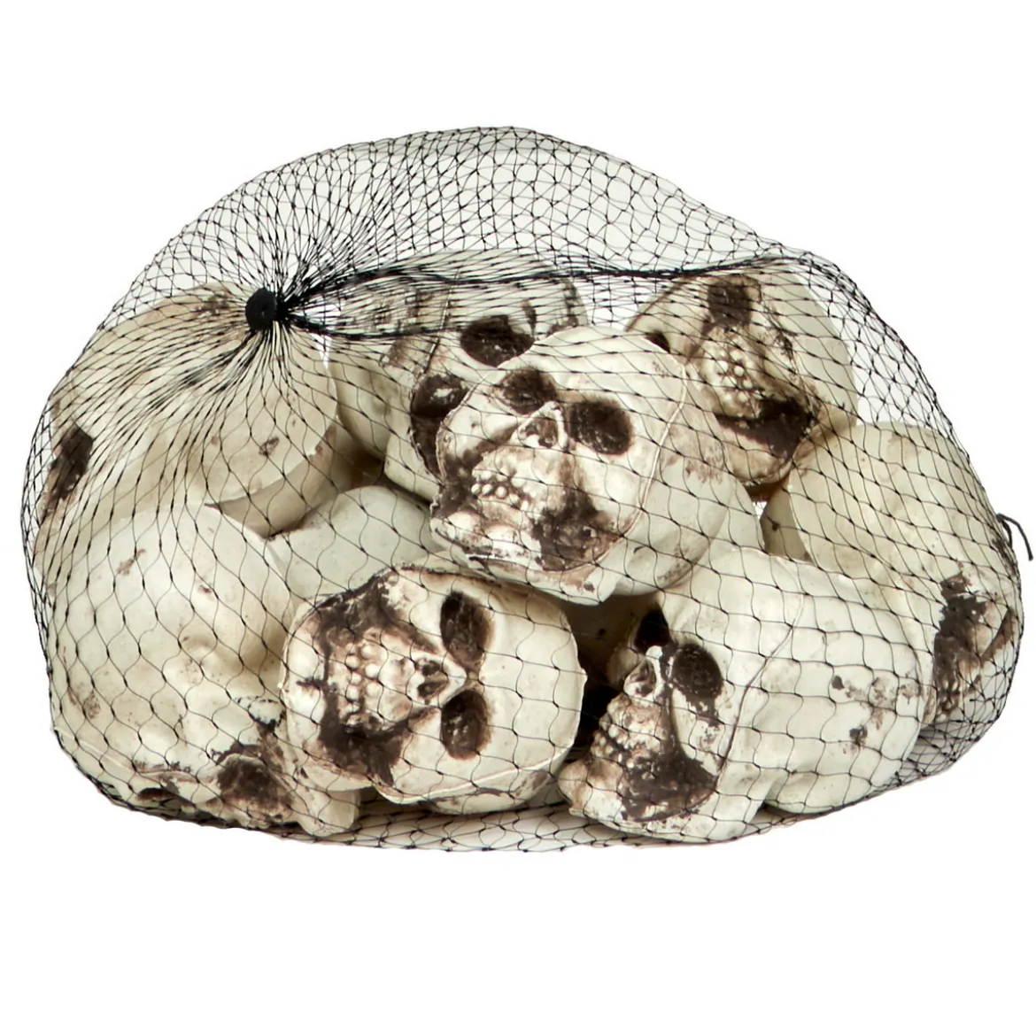 Dödskallar döskallar till halloween, 12-pack i nät, 4,5×6×5,5 cm