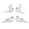 Dekorationsfåglar duvor, 4-pack 11×11×4 cm (varianten med utslagna vingar)