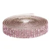 Dekorband självhäftande med strasstenar 1 meter×10 mm rosa
