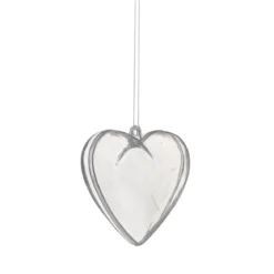 Delbara hjärtformade julkulor av plast, 6 st. Ø6 cm