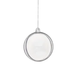 Delbara julkulor av plast, runda, 6 st. Ø5,5 cm
