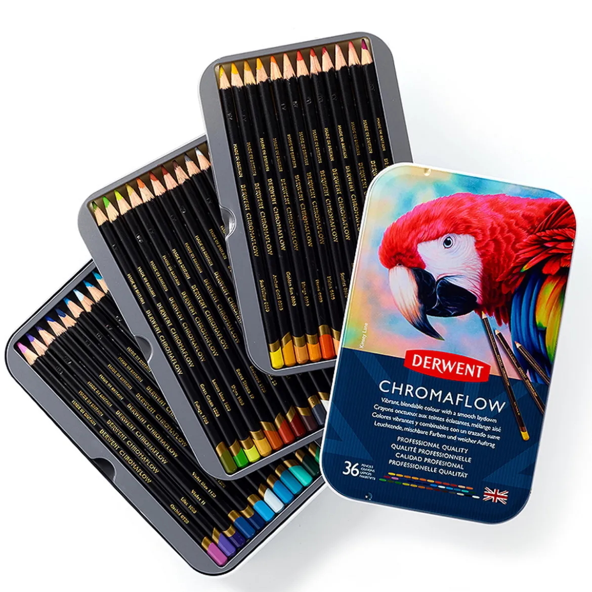 Derwent Chromaflow färgpennor 36 st. i praktiskt metalletui