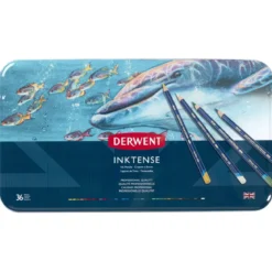 Derwent Inktense 36 akvarellpennor i metallask