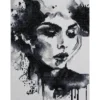 Diamond painting ansikte i svart & vit akvarellstil 30×40 cm