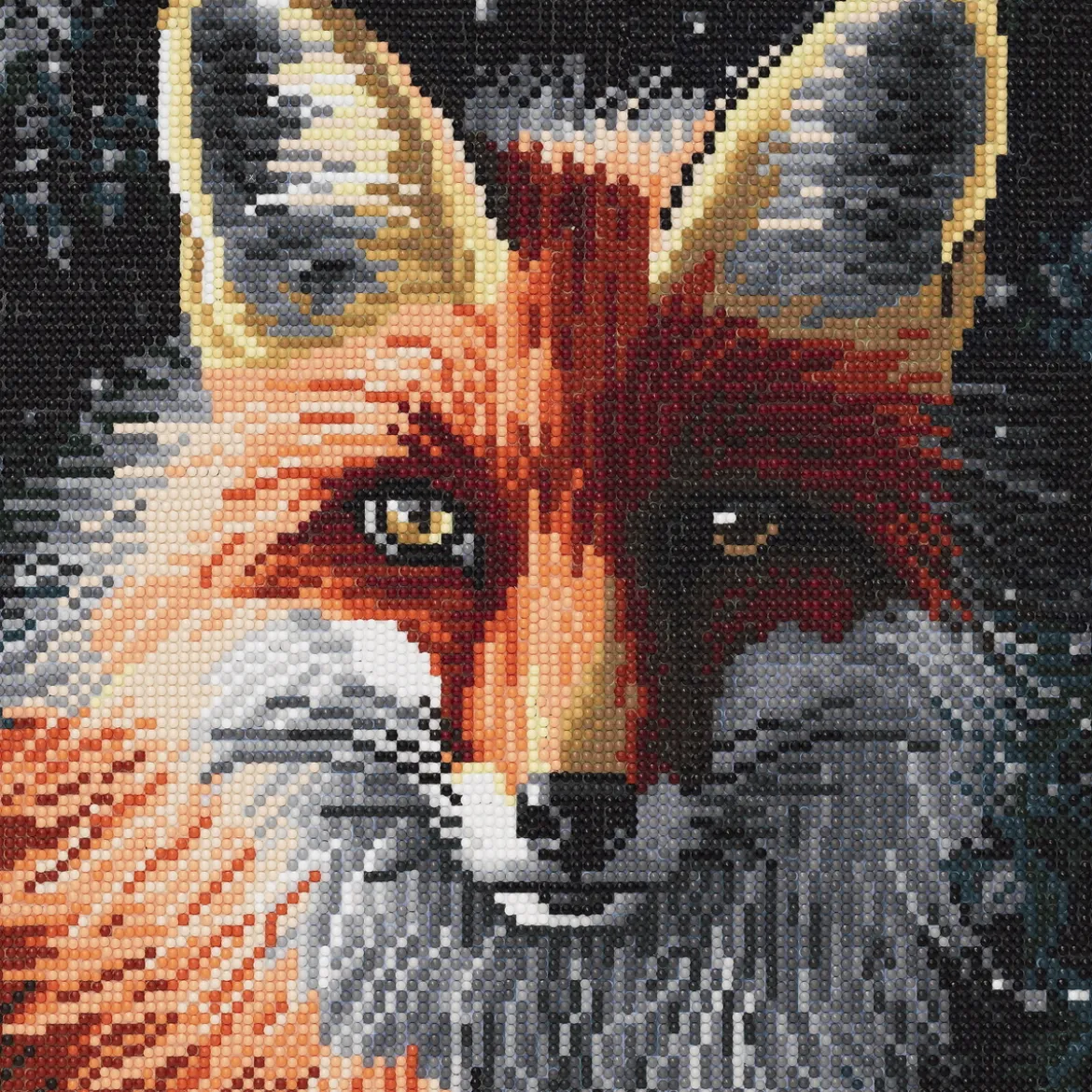 Diamond painting – 30×30 cm stort motiv med en listig rödräv