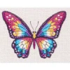 Diamond Painting färgglad fjäril, 16×12 cm väv + pärlor, silikon & pincett
