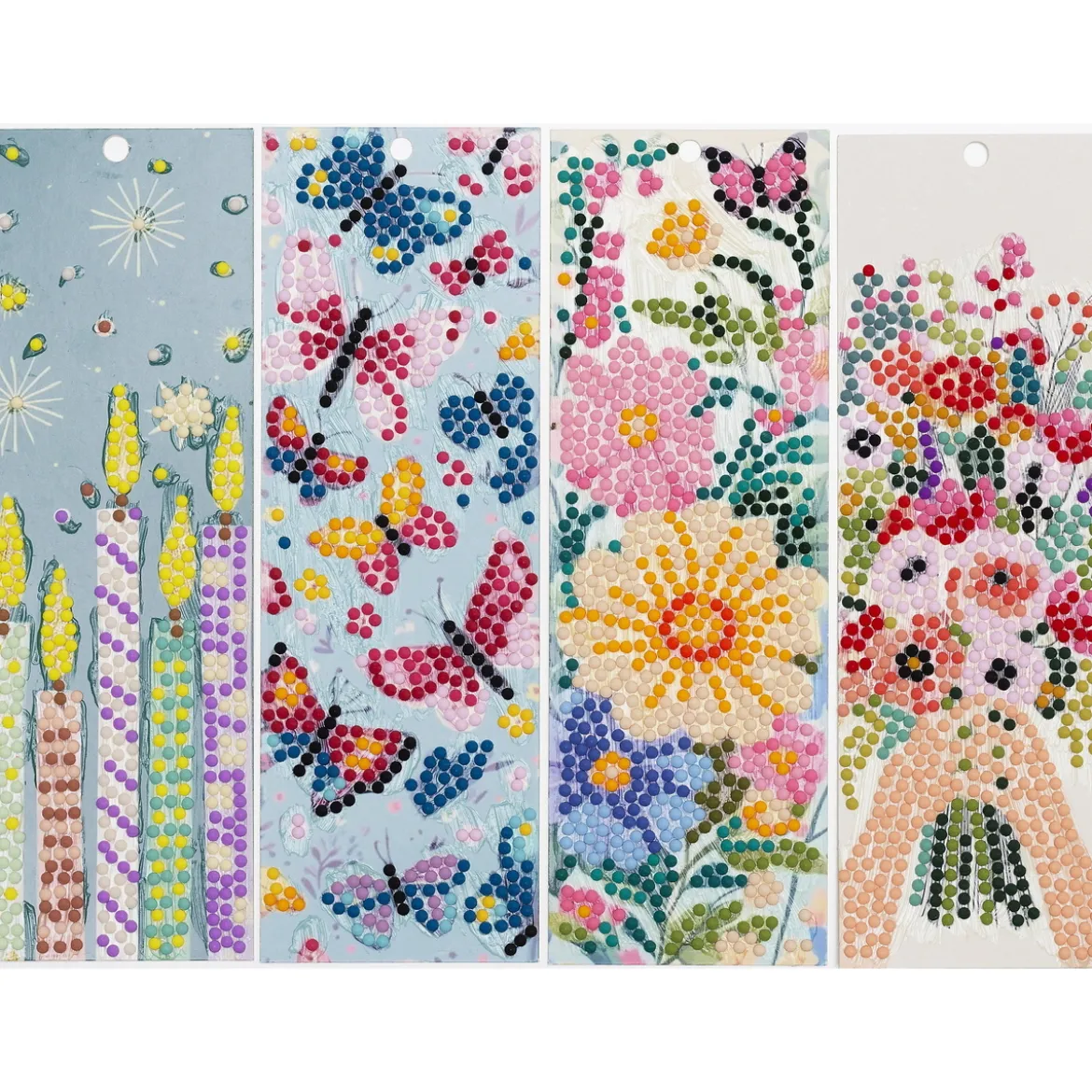 Diamond Painting 4-pack hålslagna tags / etiketter, 6×18 cm