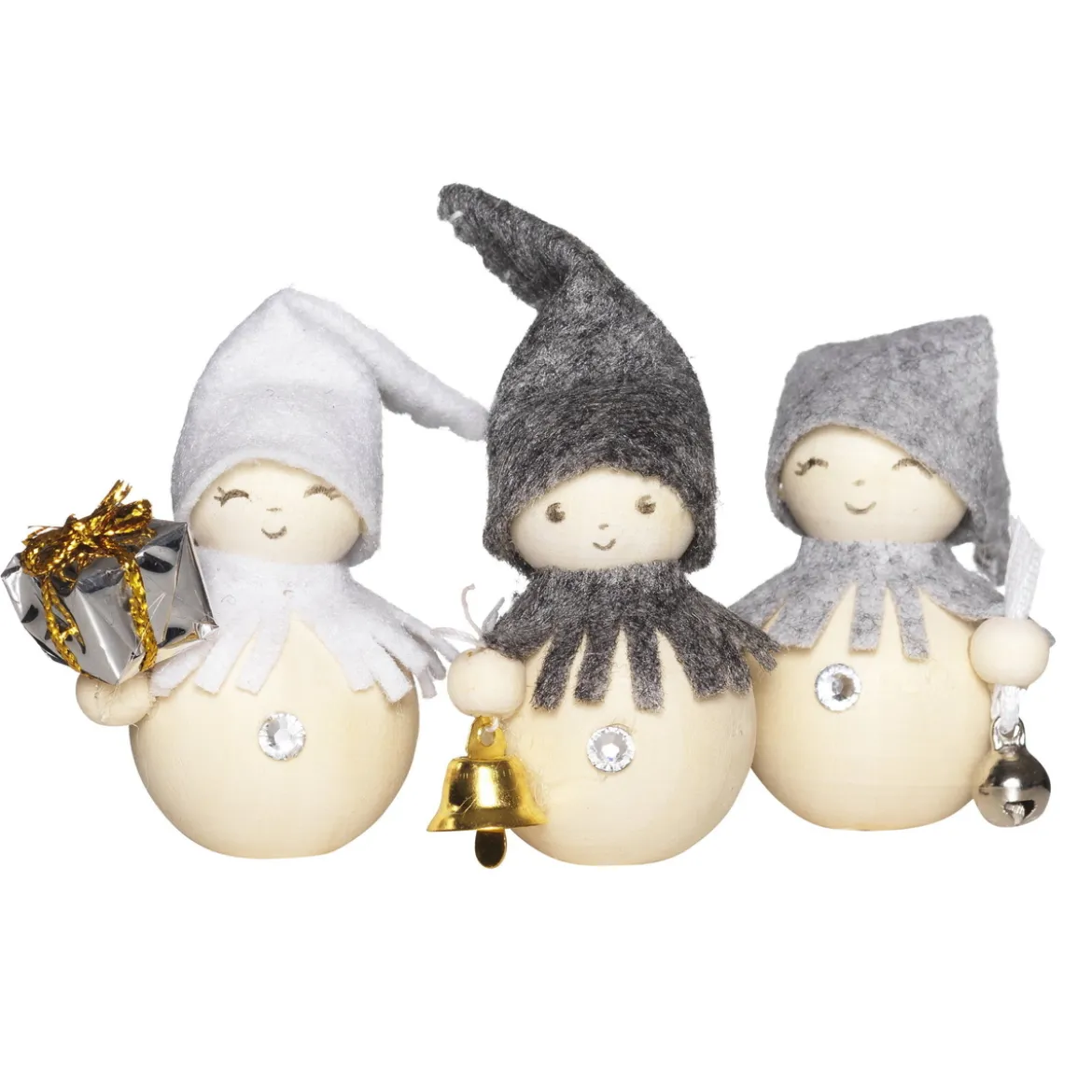 DIY-kit Blingy Xmas Elves, julpyssel med 6 gnistrande alver. Längd 5–8 cm
