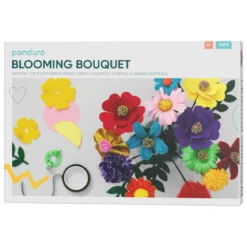 DIY-kit Blooming Bouquet, pyssla 13 vackra & blingiga blommor av filt & garn