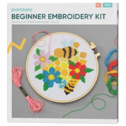 DIY-kit broderi blommor för barn och nybörjare – syring, tråd, motiv och tillbehör