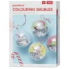 DIY-Kit Colouring Xmas Baubles – färglägg motiv och dekorera i 4 julkulor