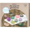 DIY-kit gör din egna ädelstensliknande tvålar i roliga färger med guldglitter