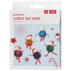 DIY-kit Lively Elf Kids – pyssla julens glittrigaste syskonskara – 6 figurer. L. 10–12 cm