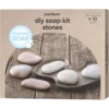 DIY-kit skapa stenliknande tvålar – 1 kg tvålmassa, 3 tvålfärger, gjutform och tvåldoft