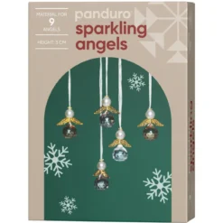 DIY-kit Sparkling Angels – pyssla 9 vackert gnistrande änglar. L. 3 cm