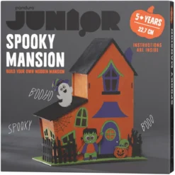 DIY-kit Spooky Mansion – bygg och måla halloweens sötläskigaste hus! 16×7×22 cm