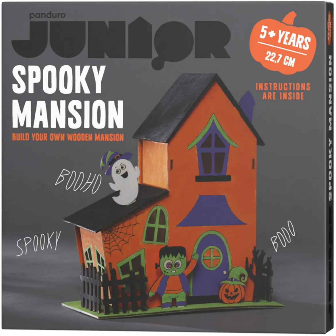 DIY-kit Spooky Mansion – bygg och måla halloweens sötläskigaste hus! 16×7×22 cm