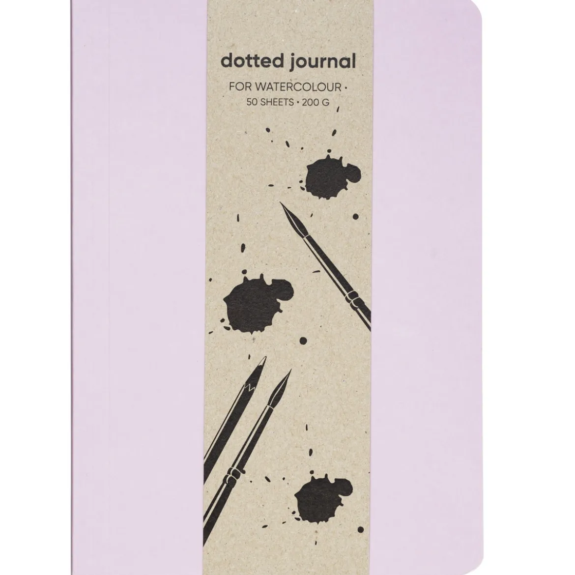 Dotted Journal för akvarell, rosa omslag A5, 50 ark – 200 grams ytvikt