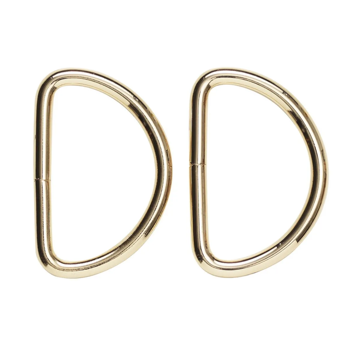 D-ring 2-pack – 42×30 mm, guldfärgad. Max rembredd 45 mm
