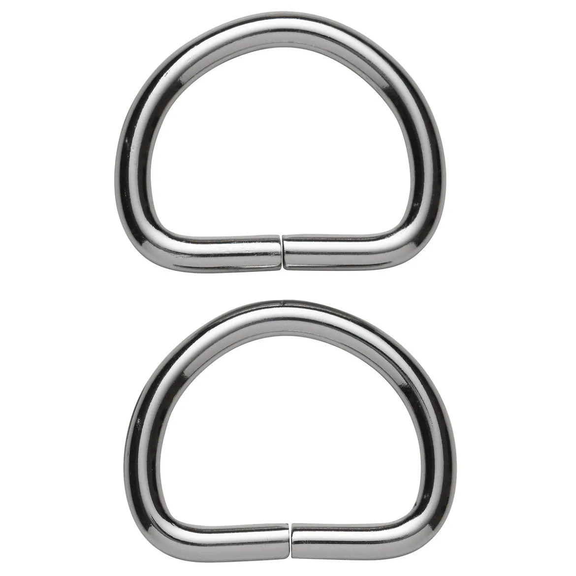 D-ring 2-pack – 34×28 mm, silverfärgad. Max rembredd 30 mm