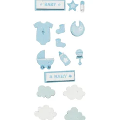 3D-stickers Baby blå 15p
