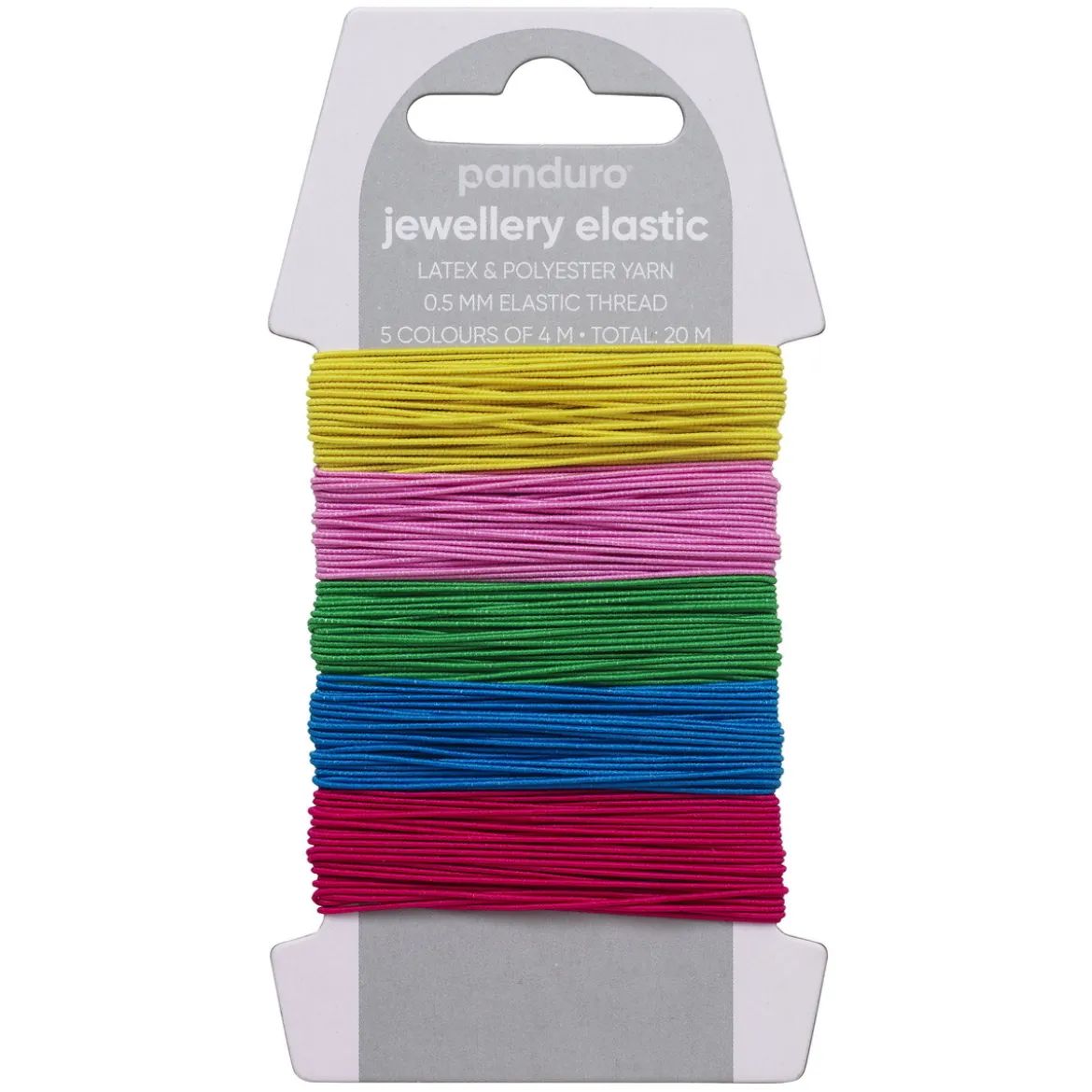 Elastisk smyckestråd Ø0,5 mm happy mix – 5×4 meter i glada basfärger