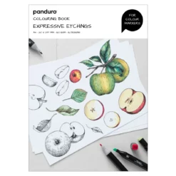 Expressive Etchings, målarbok för markers & tuschpennor – 16 motiv, A4, 160 g/m²