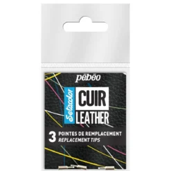 Extraspetsar, nya spetsar 3-pack till Pebeo Cuir Leather läderfärgsmarkers