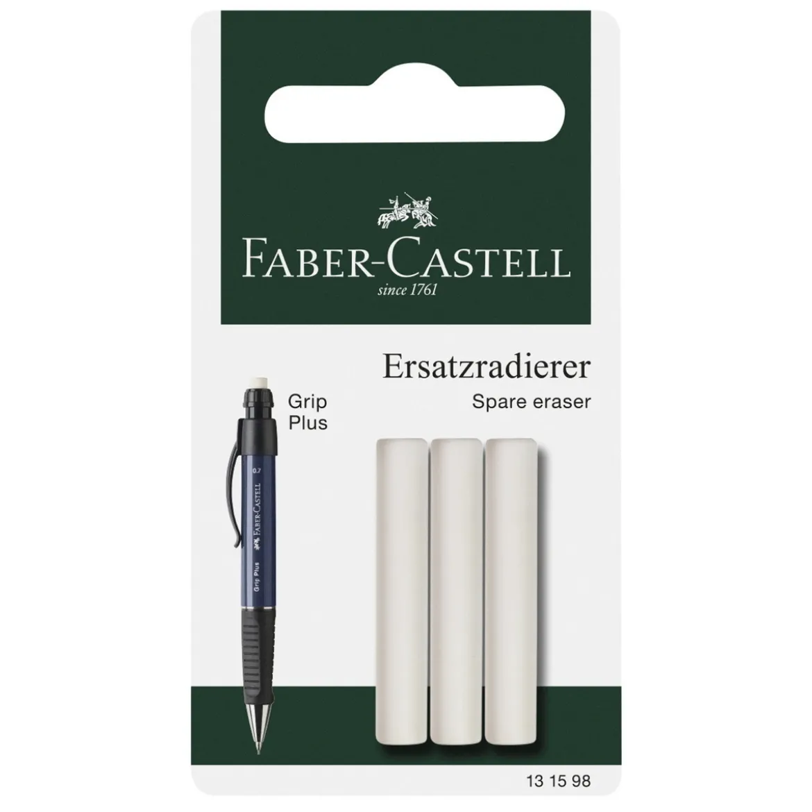 Faber-Castell 3-pack suddgummi radergummi refill till Grip Plus