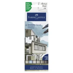 Faber-Castell Sketch Marker Architect, 6 tuschpennor med dubbelspets