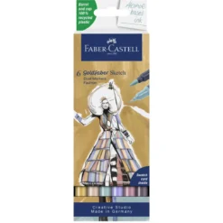 Faber-Castell Sketch Marker Fashion, 6 tuschpennor med dubbelspets