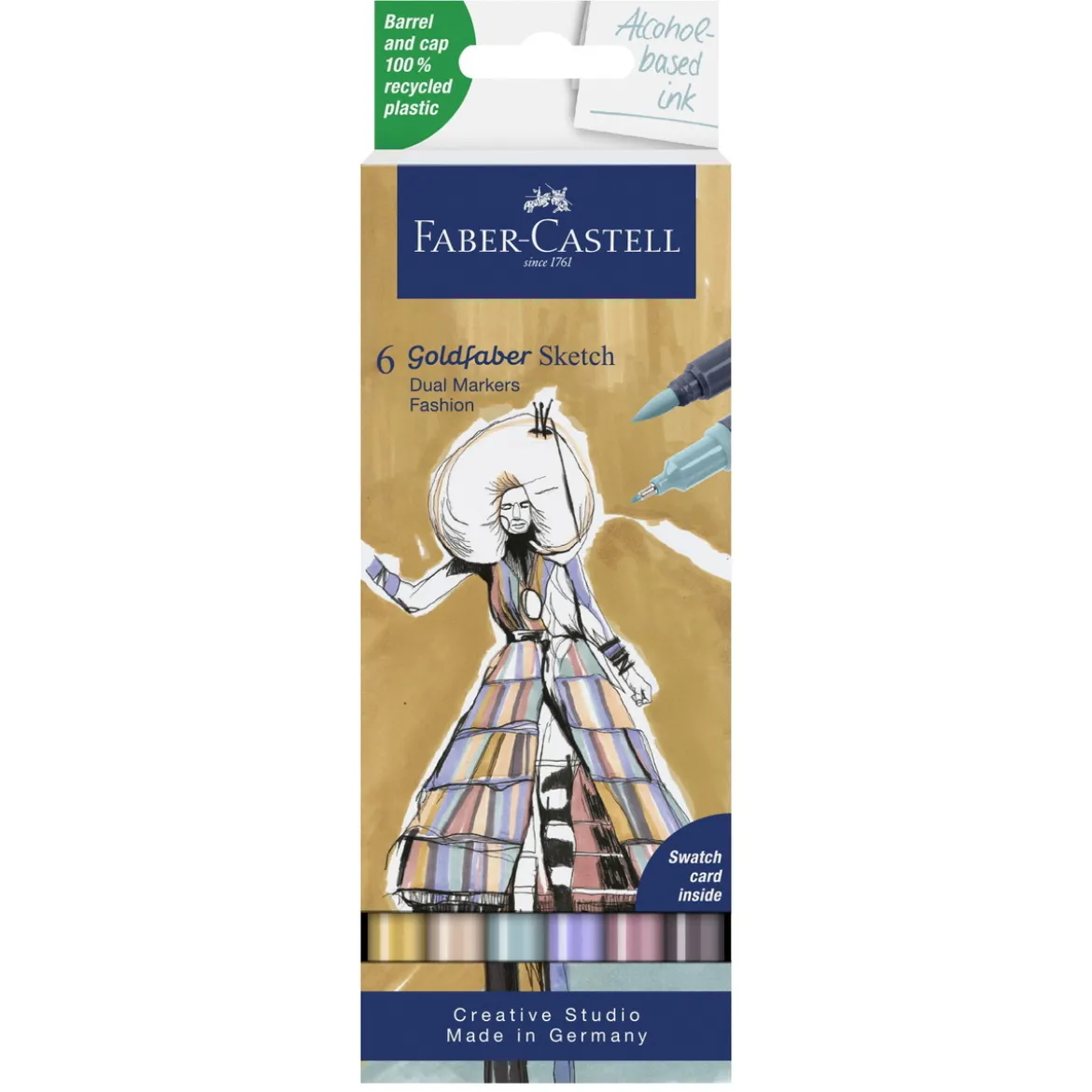 Faber-Castell Sketch Marker Fashion, 6 tuschpennor med dubbelspets
