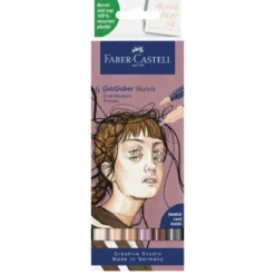 Faber-Castell Sketch Marker Portrait, 6 tuschpennor med dubbelspets