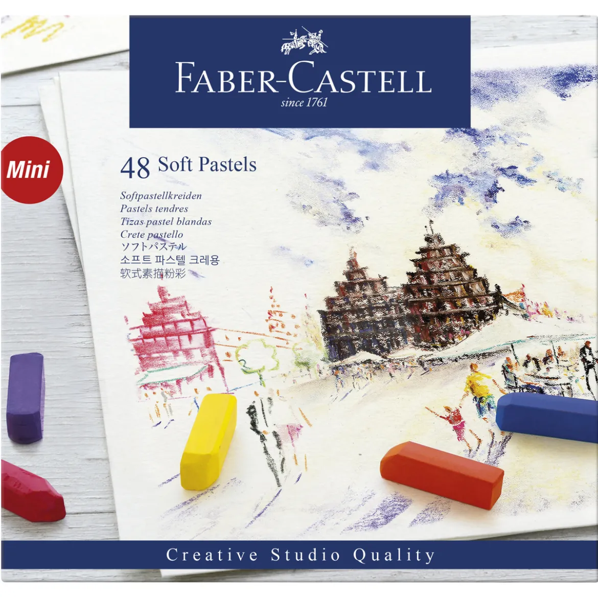 Faber-Castell Soft Pastels Mini, set med 48 mjuka pastellkritor