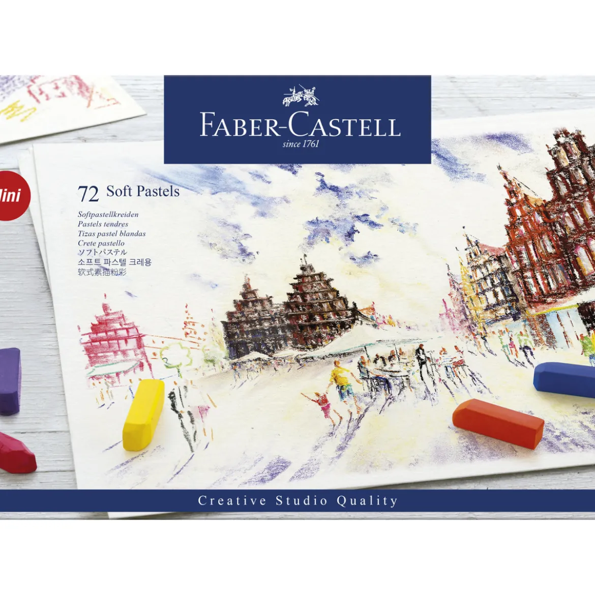 Faber-Castell Soft Pastels Mini, set med 72 mjuka pastellkritor