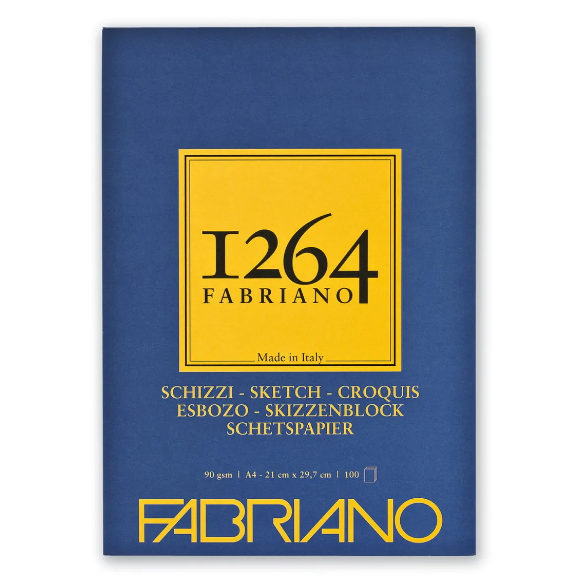 Fabriano skissblock F-1264 A4 (210×297 mm), 100 ark, 90 grams ytvikt