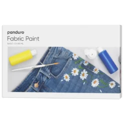 Fabric paint 5×80 ml Basic – 5 textilfärger i basfärger för både ljust och mörkt tyg