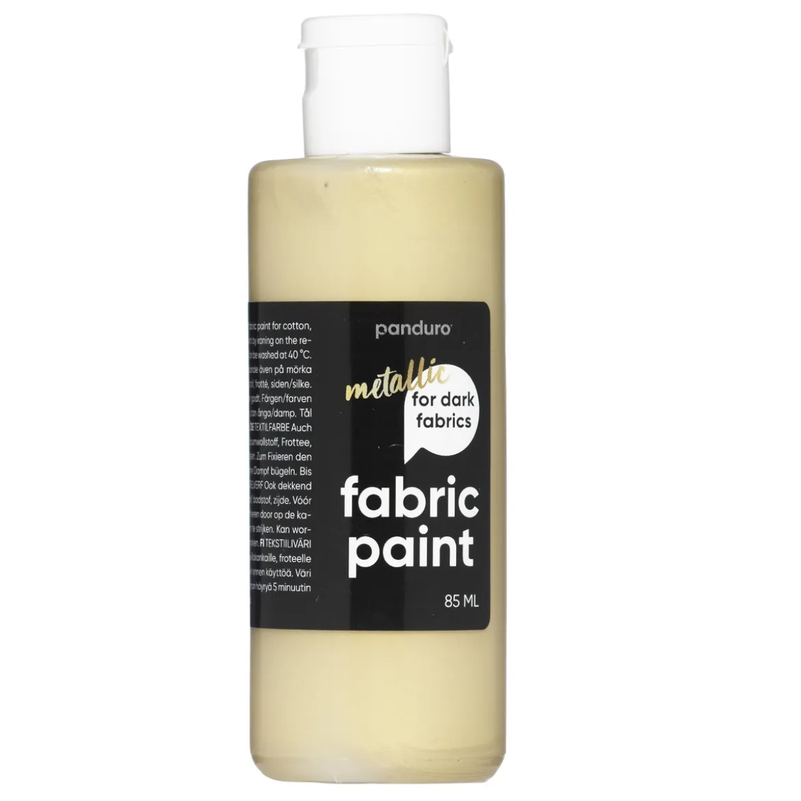 Fabric Paint 85 ml – guldmetallic, täckande textilfärg för mörkt tyg