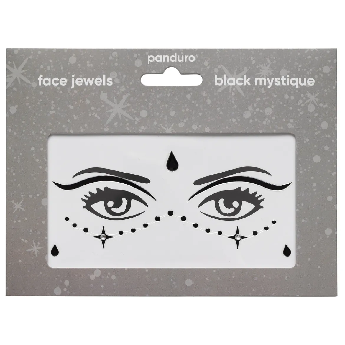 Face Jewels Black Mystique – stickers & ansiktssmycke för utklädnad och maskerad