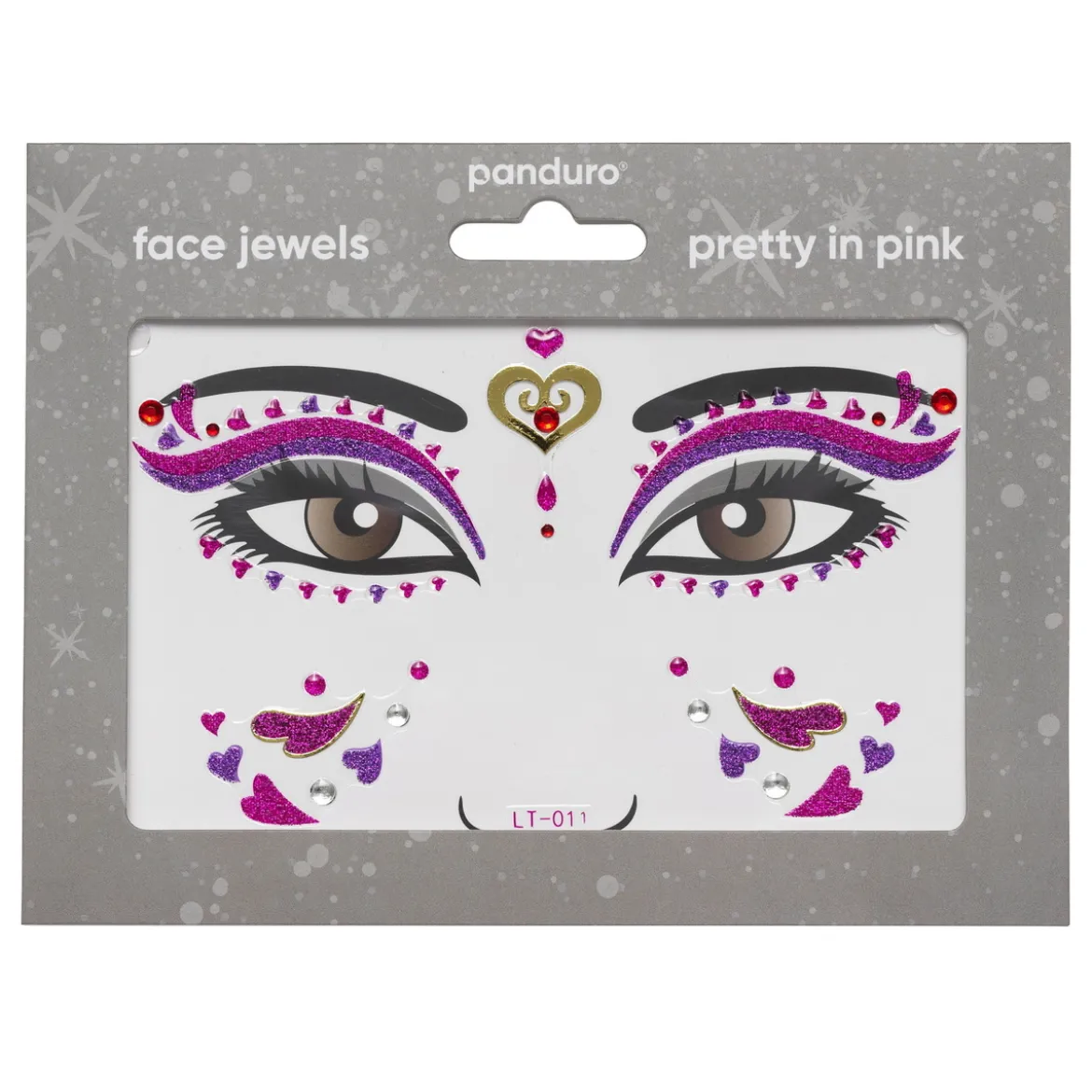 Face Jewels Pretty In Pink – stickers & ansiktssmycke för utklädnad och maskerad