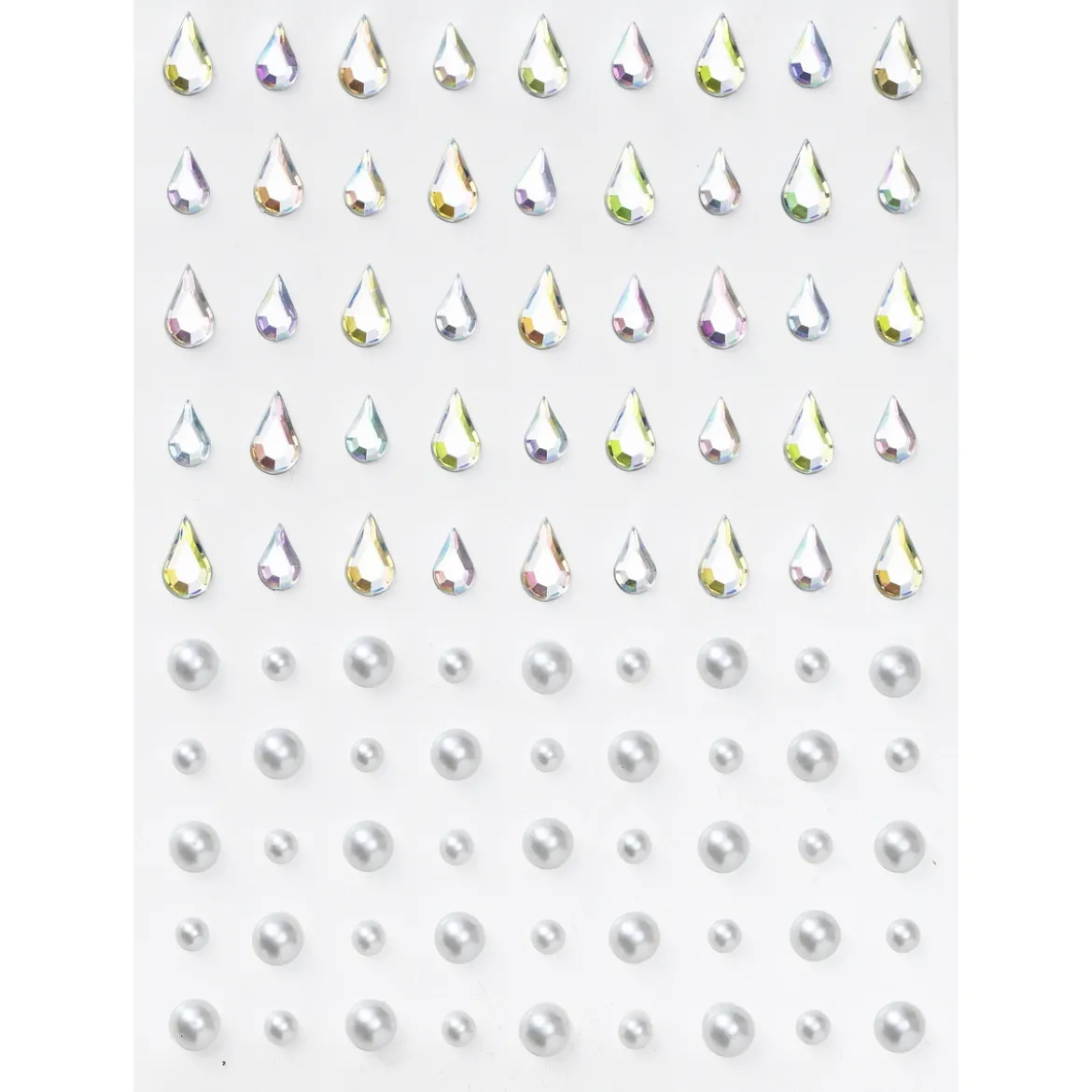 Face Jewels Raindrops – 90 droppformade & runda ansiktssmycken
