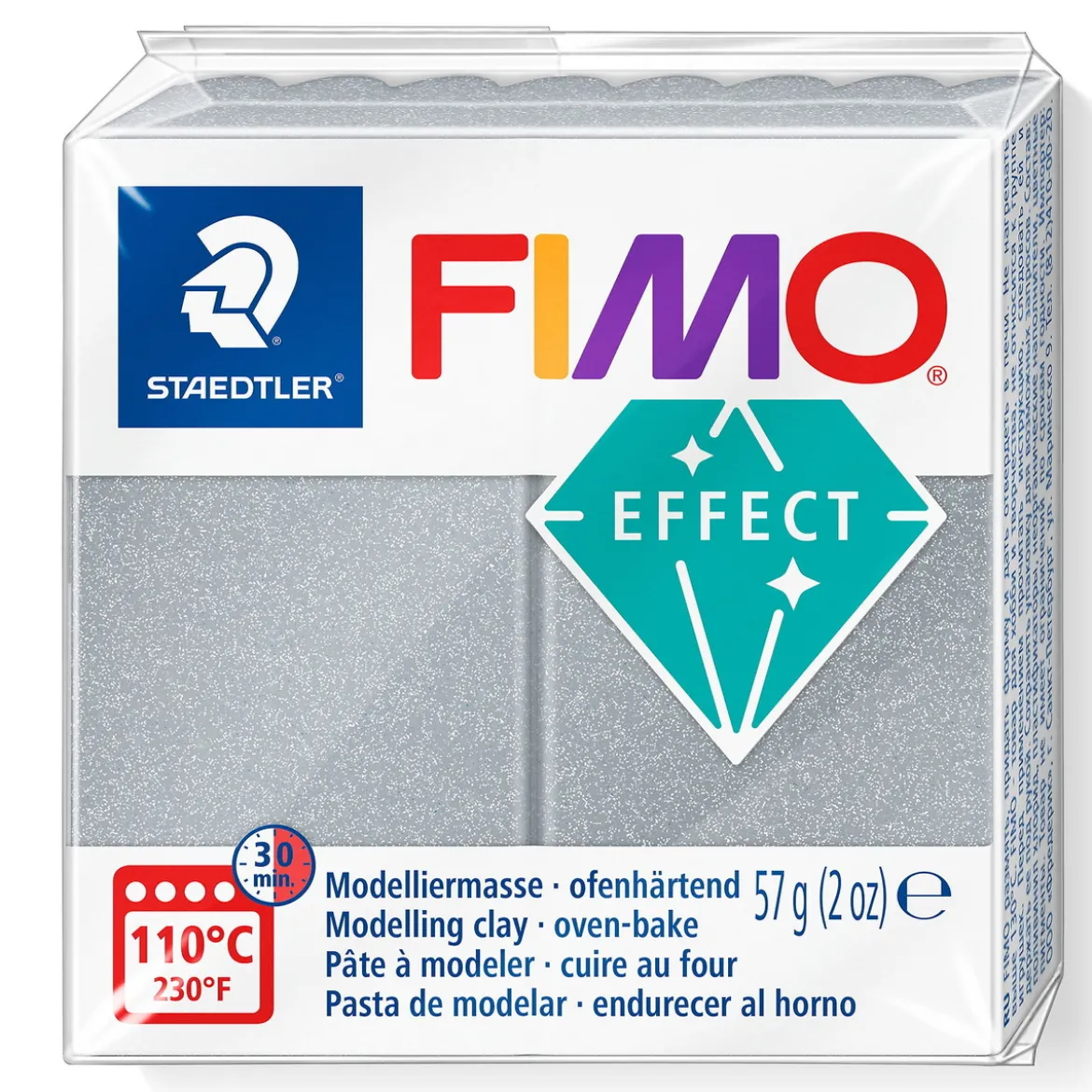 Fimo effect metallic modellera 57 g – silver 81