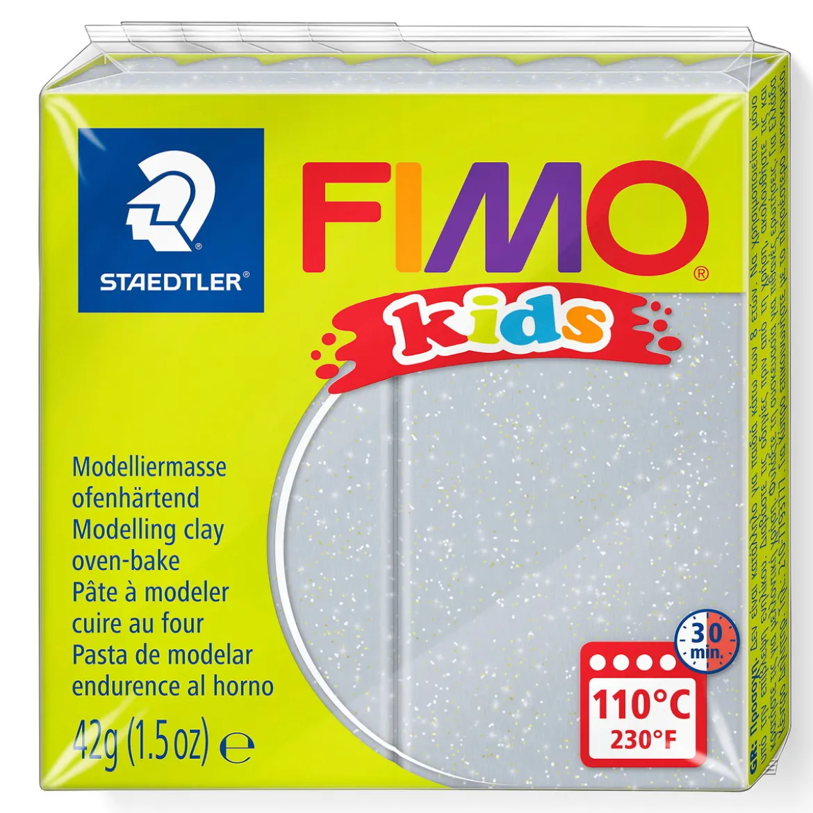 Fimo kids silver med glitter 42 g