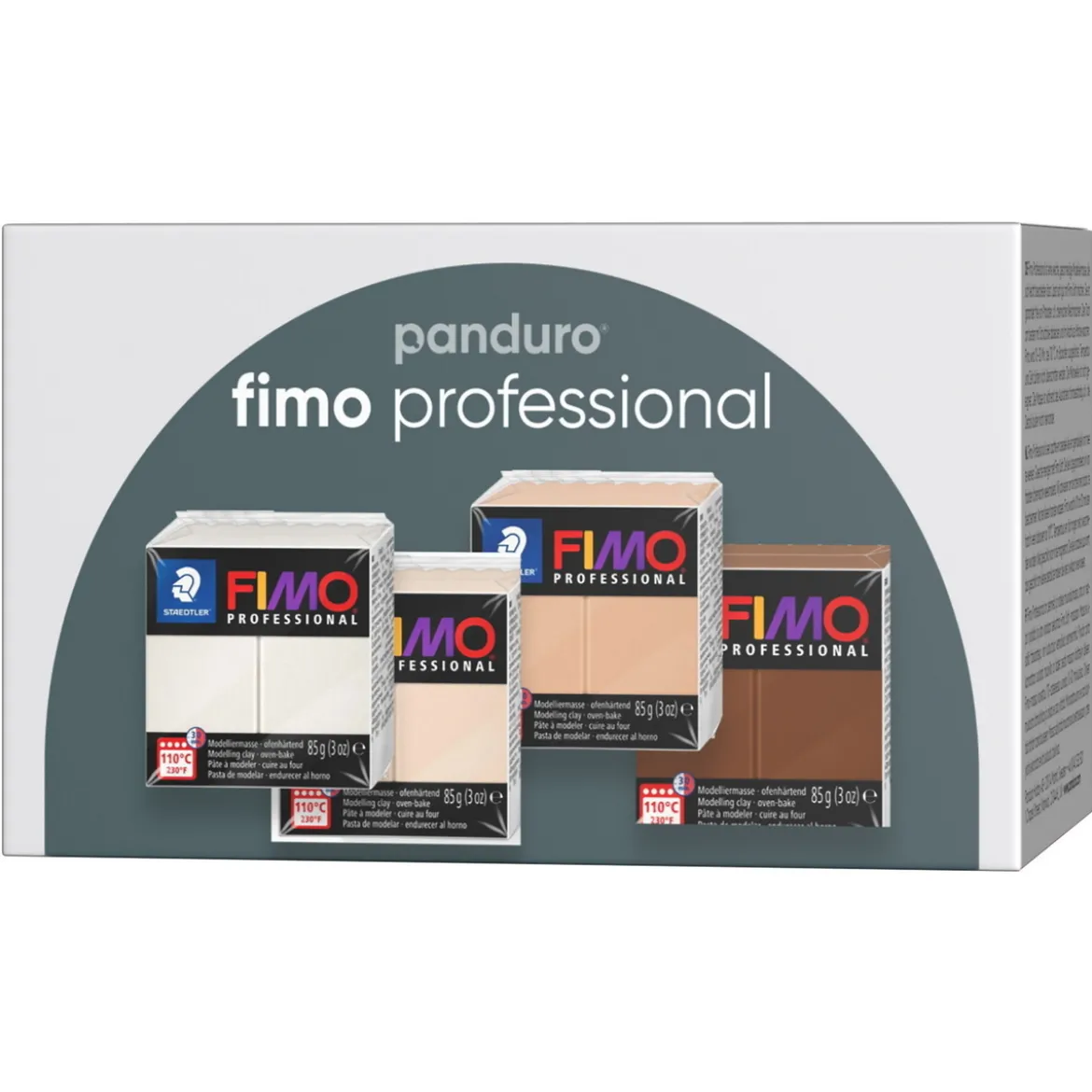 Fimo Professional 4×85 gram Fimo-lera – porslin, beige, sand och brun