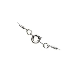 Fjäderlås med klämhylsor i var ände – Ø 5 mm. Silverfärgade, 10-pack.