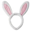 Fluffigt vitt diadem med kaninöron – 24×26 cm
