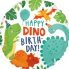 Folieballong Ø45 cm – dinosaurierna önskar Happy dino birthday!
