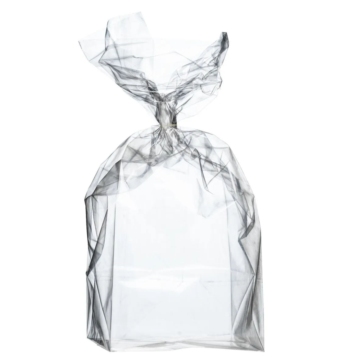 Folierad presentpåse stor, transparent 10 st. Mått: 10×10×30 cm
